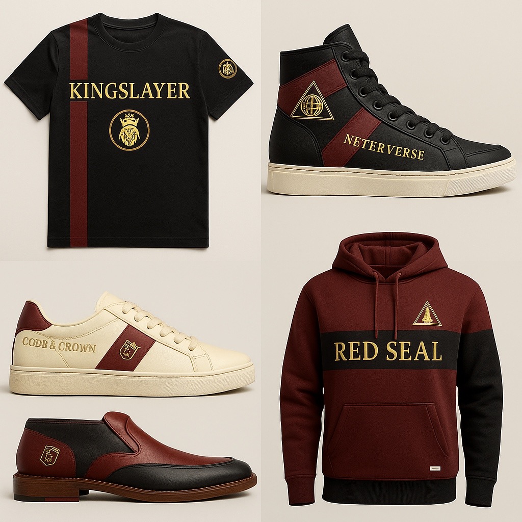 Sui Generis / Kingslayer / Neterverse / Code & Crown / Red Seal concept apparel and accessory board